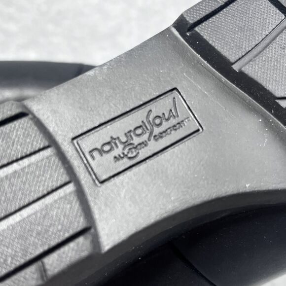 Natural Soul Shoes Womens Size 9.5 Black Wedge Heel All‎ Thru Comfort Slip On - Picture 12 of 13